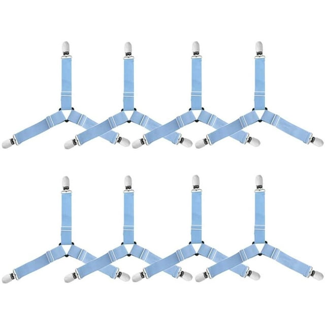 Sangles de Maintien pour Drap, Clips de Coin pour Matelas, Attaches de Drap Ajustées, Bretelles de Maintien Robustes pour Draps, Housses de Matelas, Coussin de Canapé (8 Pcs)