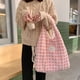 thumbnail image 4 of Bolsa de mano de felpa para otoño e invierno, de hombro de viaje de calle para mujer a cuadros (rosa) Ehuebsd Para Estrenar, 4 of 9
