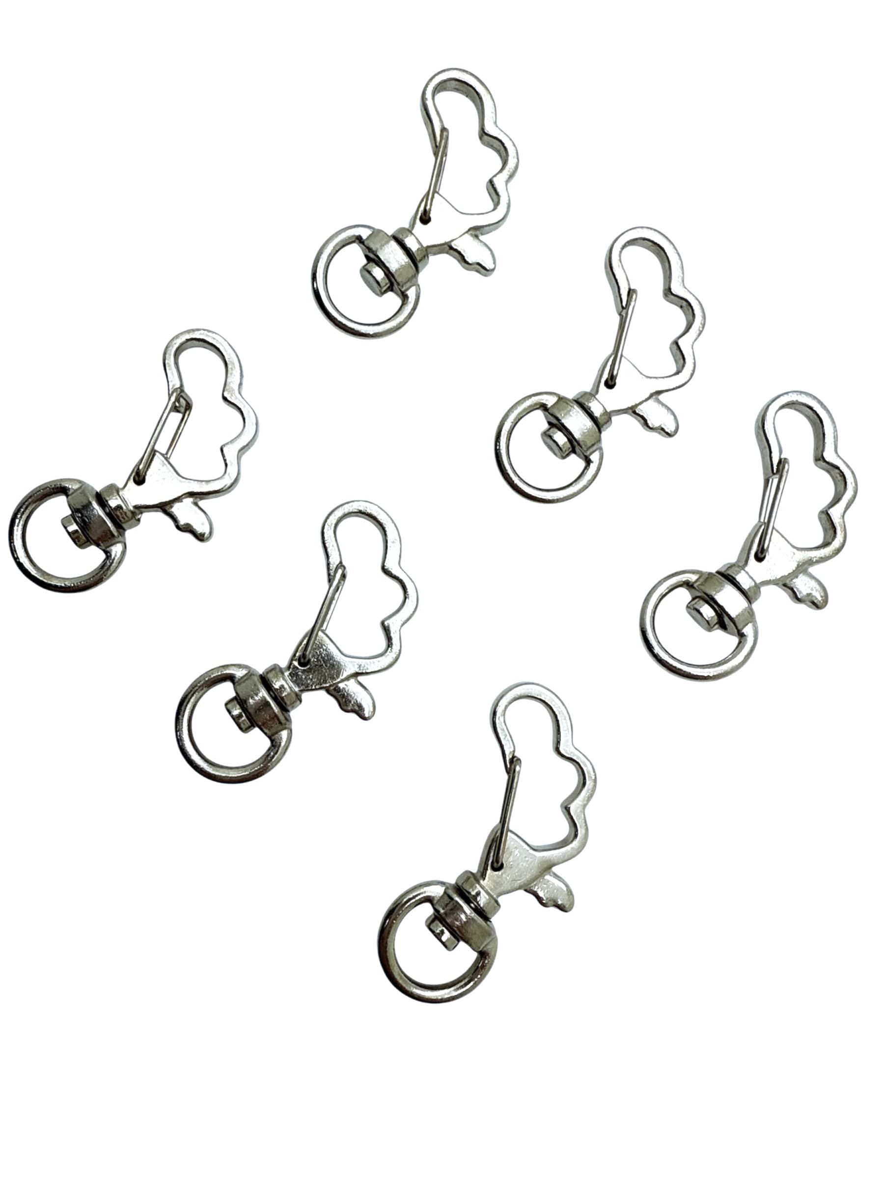 Pack of 100 Metal Cloud Shaped Spring Snap Keychain Clip Hanging Buckle Key Ring DIY Craft Key Chains Accessories