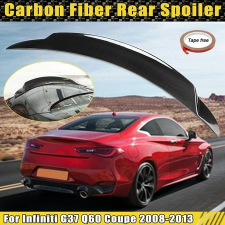 - Carbon Fiber High Kick Rear Trunk Spoiler For Infiniti G37 Coupe 2 Door 2008-2013