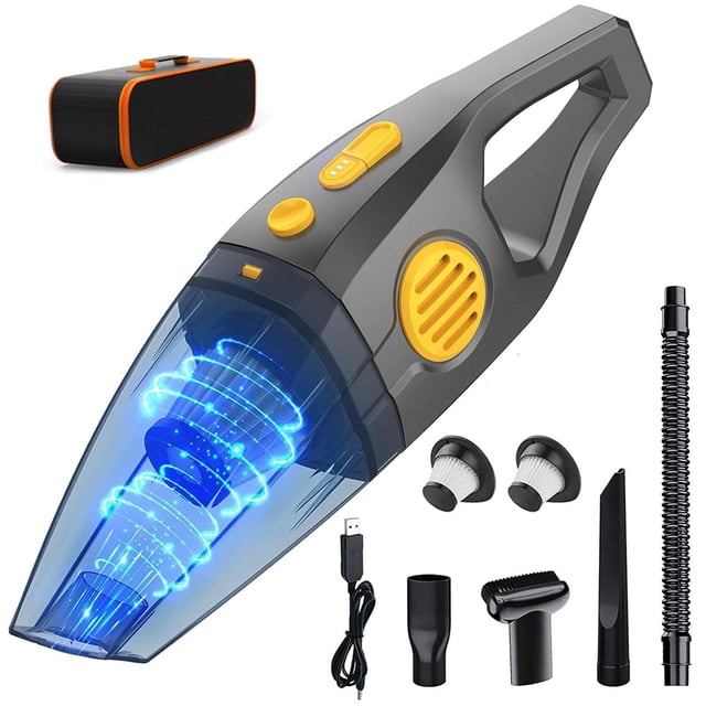 OLUKORO Aspiradora de Mano Sin Cable Potente,Spiradora Portátil para Automóvil, 9500PA Aspiradoras en Seco y Hmedo con 2 Reemplazable Filtros Lavable para Coche, Oficina, Hogar, Sofa, Pelo