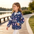 thumbnail image 6 of YUANxueke Girls Hoodie Windbreaker Printed Full Zip Jackets Casual Outdoor Fashion Windproof Jacket with Pockets,Multicolor,2-3 Years, 6 of 8