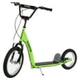 thumbnail image 3 of Aosom Youth Scooter Kick Scooter for Kids 5+ with Adjustable Handlebar Front and Rear Dual Brakes Inflatable Wheels, Green, 3 of 10