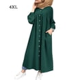 thumbnail image 1 of Vestido camisero Mujer Manga larga Bolsillo con botones Vestido de color sólido, Verde, 4XL Inevent AP001453-23B, 1 of 7