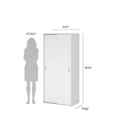 Tvilum Space Armoire Wardrobe with 2 Sliding Doors for Adults in White