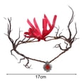 thumbnail image 5 of comerut Fairy Flower Crown Headband Adjustable Size Woodland Floral Circlet Women Girls Cosplay Halloween Wedding Photo Props, 5 of 7
