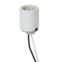 B&P Lamp Keyless Glazed Porcelain Socket with 1/8IP Cap, 4KV Pulse Rating, and 36 Inch Long Wire Leads