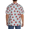 thumbnail image 3 of Gukieu Hand Drawn Strawberry Print Men's Short-sleeved Shirts, Button-down Pocket Shirts, T-shirts, Beach Vacation Travel Summer Clothing-3X-Large, 3 of 5