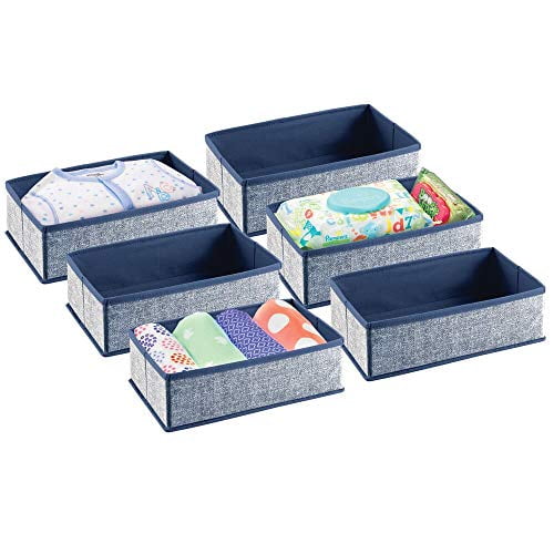 mDesign Soft Fabric Dresser Drawer and Closet Storage Organizer Gray 6 Pack 