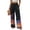 Multicolor, variant on Halloween Wide Leg Pants for Women, Button Closure Trousers with Gradient Pumpkin & Bat Print, High Waist Loose Fit Streetwear Bottoms with Pockets, 1 Pc Black L