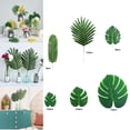 thumbnail image 4 of Hojas de palma artificiales doradas tropicales con tallos, decoración de hojas de jungla 84PCS, 4 of 7