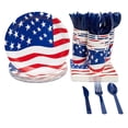 thumbnail image 6 of 4th Of July Napkins Cup and Spoon Sets Patriotic Dinnerware Tableware for BBQ, USA Flag Disposable Table Decor Independence Day Party Decorations Serve 24, 6 of 9