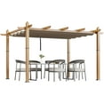 thumbnail image 4 of Outdoor Aluminum Pergola with Retractable Canopy, Reinforced 4-Sided Base, Waterproof & UV-Resistant Adjustable Roof, Modern Design for Patio, Deck, Backyard, and Garden, 4 of 9