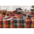 thumbnail image 2 of Fennco Styles Stitched Plaid Tablecloth, 70"x104" Rectangular, Brown, 2 of 2