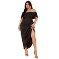 thumbnail image 3 of Plus Size Elegant Draped Midi Dress for Women, Formal Cocktail Dress for Wedding & Special Occasions Women’s Plus Size Draped Midi Dress, Elegant Formal Dress for Wedding Guest, Bridesmaid, 3 of 10