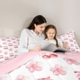 thumbnail image 4 of Erosebridal Pink Cherry Blossoms Twin Comforter Sets for Kids Girls, Kawaii Cherry Bow Bedding Set, White Pink, Pink Reversible 2-Piece, 1 Comforter and 1 Pillowcase, 4 of 6