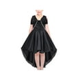 thumbnail image 1 of Robe Fille Noire Hi-lo Perle Organza Nœud Papillon Robe de Bal Formelle 12 Ans, 1 of 8