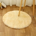 thumbnail image 3 of Round Area Rugs,Orange Fluffy Shaggy Area Rugs for Bedroom , Soft Fuzzy Rugs for Girls Bedroom, Shaggy Carpet for Kids Room, Non Slip Small Bedside Rug, 14 Inch, 3 of 4
