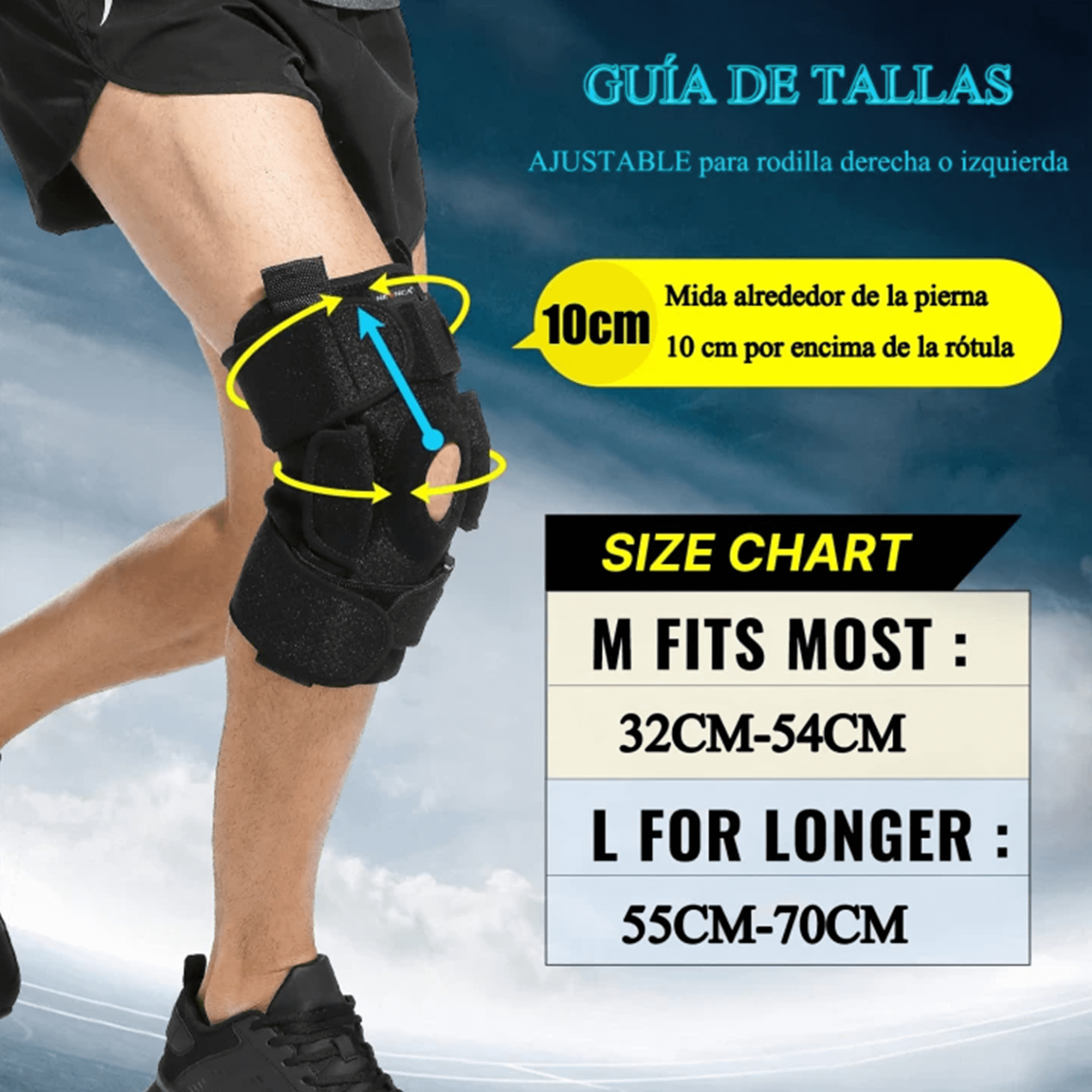 NEENCA Hinged Knee Brace with Side Stabilizers Adjustable Knee Compression Sleeve Relieves Meniscus Tear,ACL,MCL,Knee Support and Knee Pain Relief,Men & Women - M