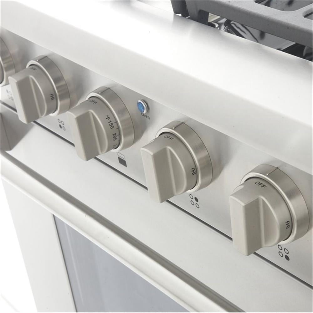 Pemberly Row 30" Dual Fuel Natural Gas Range with Knobs in Silver