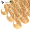 thumbnail image 2 of Euphoria-mechones de cabello humano brasileño ondulado, pelo Remy ombré Rubio 27 con cierre, Color rojo 1B 99J, 4x4, 2 of 5