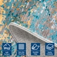 thumbnail image 4 of Garvee 2'x8' Modern Abstract Runner Rug Washable Rug, Stain-Resistant Contemporary Soft Accent Carpet Non-Slip Low Pile Rug for Hallway Bedroom Home Decor, Gold Blue, 4 of 6