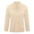 thumbnail image 4 of WTXUE Women's Cowl Neck Sweater Elegant Casual Soft Knit Long Sleeve Pullover Sweaters Loose Fit Top Tunic Sweaters Fall Outfits Outwear Beige L, 4 of 5