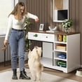thumbnail image 7 of Huisuilinss 47" Dog Crate Furniture Wooden Heavy Duty Dog Crate With 2 Drawers And 4 Shelves Decorative Dog Indoor Kennel End Side Table TV Stand With Storage For Small Medium Large Dog, 7 of 7