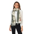 thumbnail image 2 of FORMRS Womens Scarf Winter Soft Long Big Warm Shawls Wrap Tassel Scarves, Gray Snowmen, 2 of 9