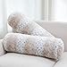 thumbnail image 3 of Cheer Collection Faux Fur Cylinder Pillows - Decorative Bolster Pillows for Couch & Bed - Machine Washable - 8â€ x 24â€ Inch (Set of 2) - Snow Leopard, 3 of 4