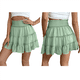 thumbnail image 3 of Falda Corta de Verano para Mujer, con Volantes, Cintura Alta, Informal, Estilo Bohemio, para Playa, con Pantalones Cortos Incorporados, Verde , Talla M, 3 of 7