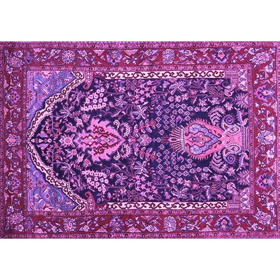 Ahgly Company Indoor Rectangle Persian Purple Traditional Area Rugs, 5' x 7'