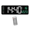 thumbnail image 1 of Reloj de pared digital Sunnimix LED 15 USB control remoto Verde, 1 of 8