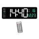 thumbnail image 1 of Reloj digital USB de 15" con pantalla bicolor, control remoto y calendario, 10 ajustes Verde, 1 of 9