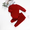 thumbnail image 3 of Newborn Infant Baby Boys Girls Fall Winter Clothes Ribbed Long Sleeve Romper Tops and Pants Outfits Set, 3 of 8