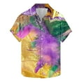 WAENQINLA Mardi Gras Outfit for Men 2025 Big and Tall Lapel Button Down