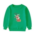 thumbnail image 3 of Godderr 1-16 Years Old Christmas Printing Sweatsuit for Boys Girls,Toddler Kids Long Sleeve Shirt Tops,Green Crew Neck Sweatshirt,Spring Fall Pullover Top, 3 of 4
