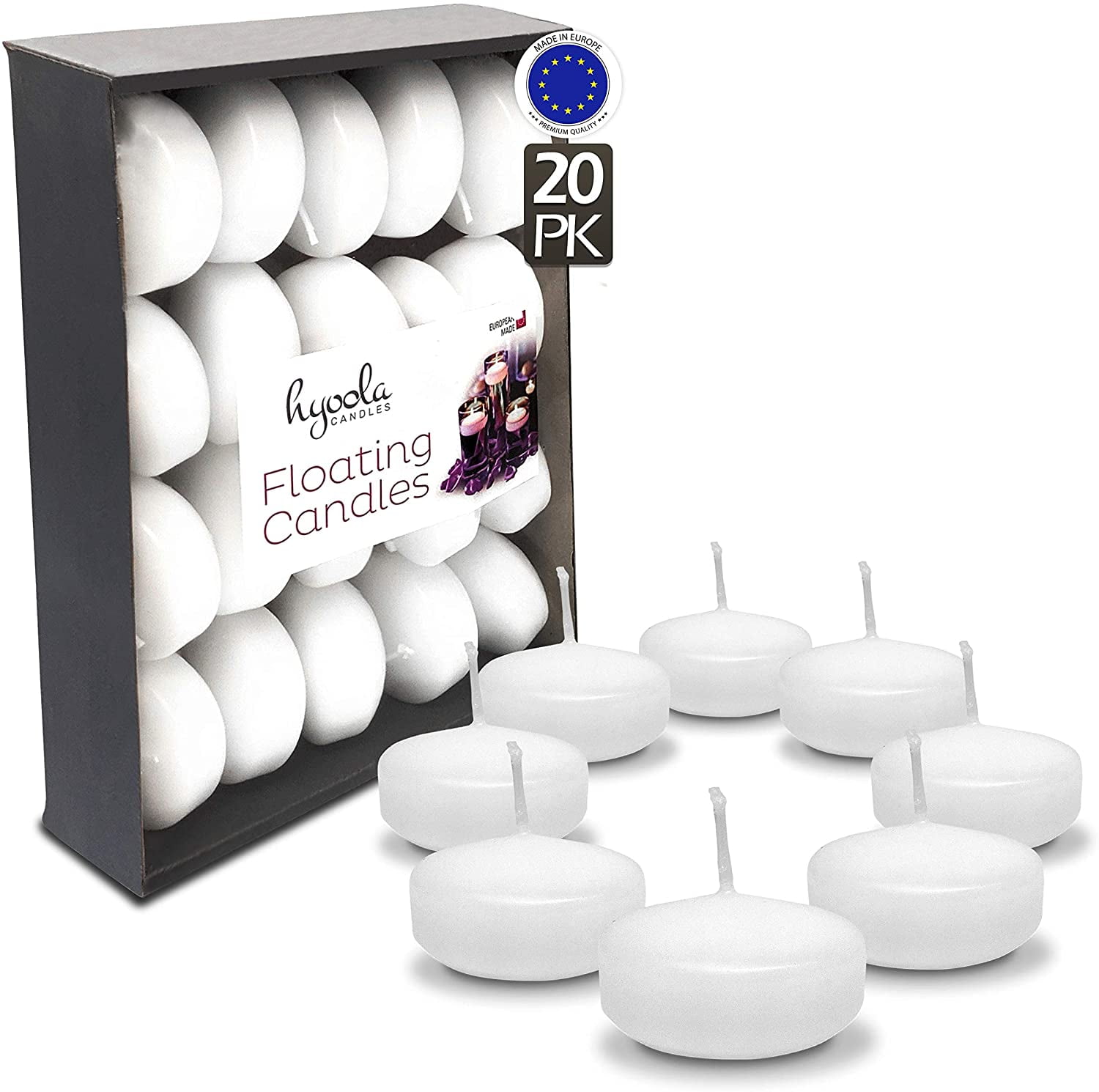 Per Pack 20 Candles Premium Bolsius Floating Candles White Ivory & Red 
