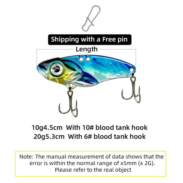 fishing lure 10/20g 3D Eyes Metal Vib Blade Lure Sinking Vibration