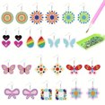 thumbnail image 1 of (RH216) 12 Pares Aretes Diamantes Punto Creativos Forma Irregular DIY Con Elementos Coloridos (diamante Punto Doble Cara), 1 of 8