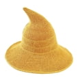 thumbnail image 2 of Halloween Witch Hat Knitted Witch Hats for Women pointed Warm Wizard Hat Cosplay Costume Headwear Party Props, 2 of 6
