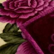 NC King Size Blanket 2 Ply Thick Warm Plush Bed Blanket for Winter, 10lbs, Purple Floral, 85x93