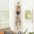 thumbnail image 2 of Topbuy 2pcs 5-Tier Corner Shelf Wall Mount Floating Corner Bookshelf Industrial Corner Ladder Shelf White, 2 of 10