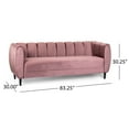 thumbnail image 3 of Karimah Modern Velvet 3 Seater Sofa, Blush and Dark Brown, 3 of 12