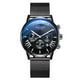 thumbnail image 1 of Reloj de cuarzo para hombre, relojes de moda para hombre, reloj de acero inoxidable, informal, de pulsera, de cristal, para platos., 1 of 3