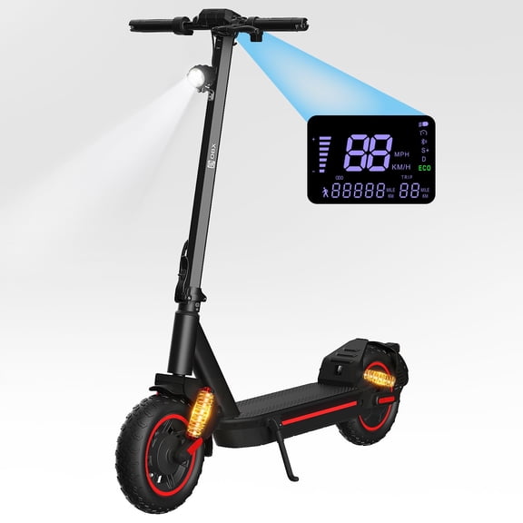OBX Electric Scooter for Adults, 30MPH Top Speed, 33 Miles Range, 1200W Motor, 10" Off Road Tires, Dual Suspension, Foldable Commuter E Scooter