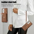 thumbnail image 6 of RFID BLOCKING Wallet Case for Samsung Galaxy A53 5G with Card Holder, Zipper Pocket Kickstand Function Shockproof Purse Phone Cover with Removable Shoulder Strap & Wrist Strap, Brown, 6 of 10