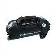 Vise Clear Top 3 Ball Tote Roller Bowling Bag with Shoe Bag- Black