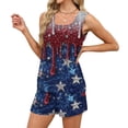thumbnail image 5 of JULMCOMO 4th of July Two Piece Sets for Women USA Flag Sleeveless Tank Top Patriotic Short Sets Independence Day Square Neck Stars Stripes Clothes with Pockets Blue L, 5 of 8