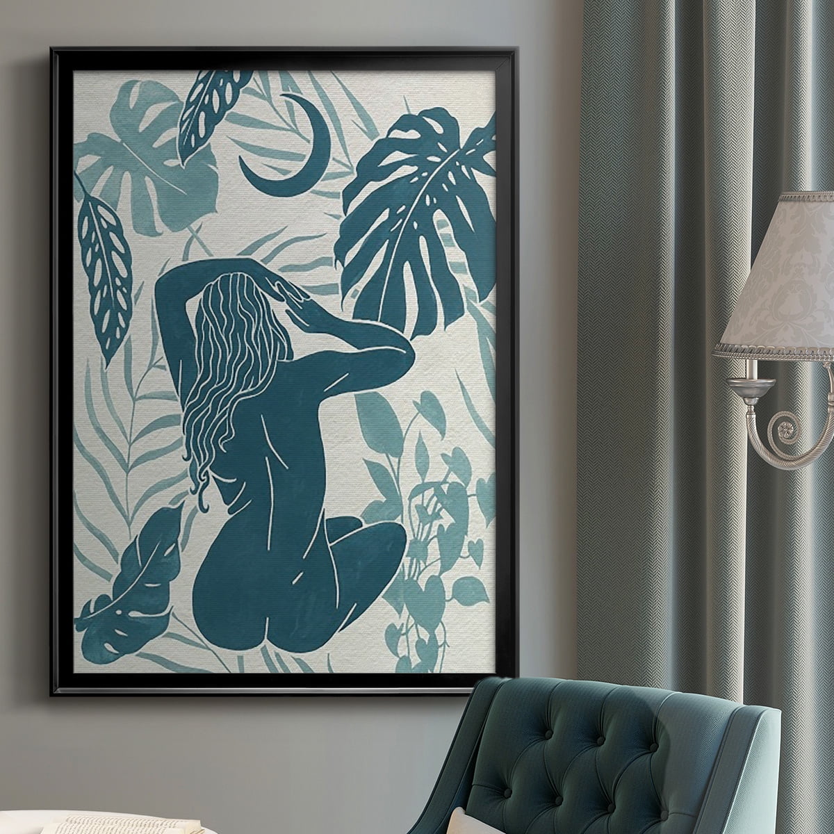 Moon Gazer IV Premium Framed Print, in Gold, Black, or Silver - Ready to Hang